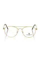 Frankie Morello Gold Metallic Fiber Men's Frame Aviator Eyeglasses